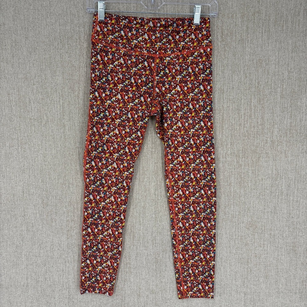 Outdoor Voices TechSweat Leggings Small Floral Red High Rise Activewear Lot of 2